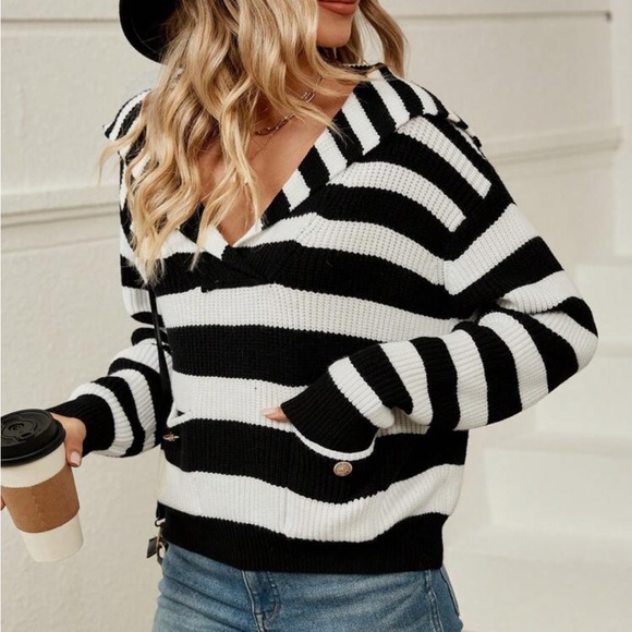 Boho striped pattern sweater top - Picture 4 of 5